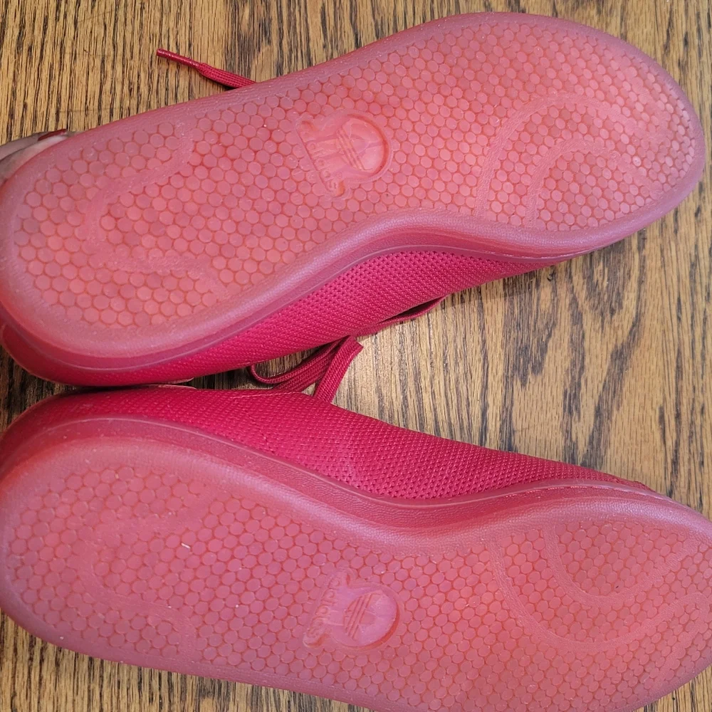 NWOT Adidas Stan Smith Red Genuine Leather Sneakers Gym Kicks Shoes Size 12 - Picture 10 of 14